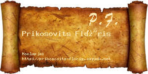 Prikosovits Flóris névjegykártya